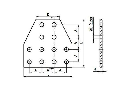 Enclosure Connection Plate Style 2 - 156mm - Image 2