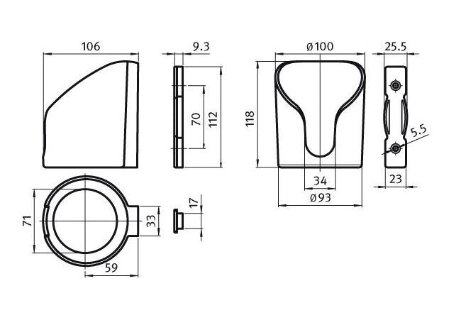 Heavy-Duty Closed Bottom Black Nylon Cup Holder - Image 2