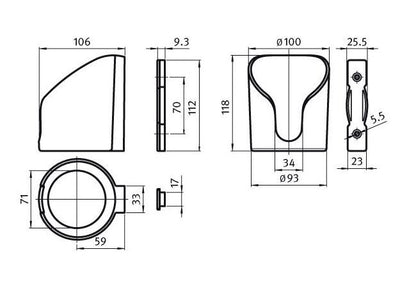Heavy-Duty Closed Bottom Black Nylon Cup Holder - Image 2