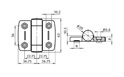 Heavy-Duty System Hinge with Cover Caps - Image 2