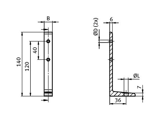 Aluminum Floor Bracket 1-Slot for Enclosures - Image 2