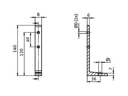 Aluminum Floor Bracket 1-Slot for Enclosures - Image 2