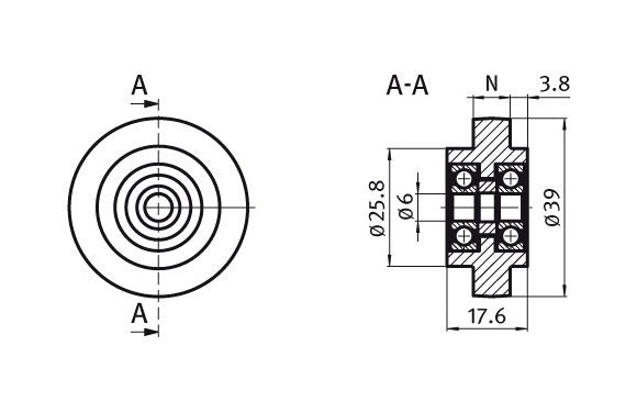 Nylon Roller Style 2 for Enclosure Hardware - Slot 8, 10, 12 - Image 3