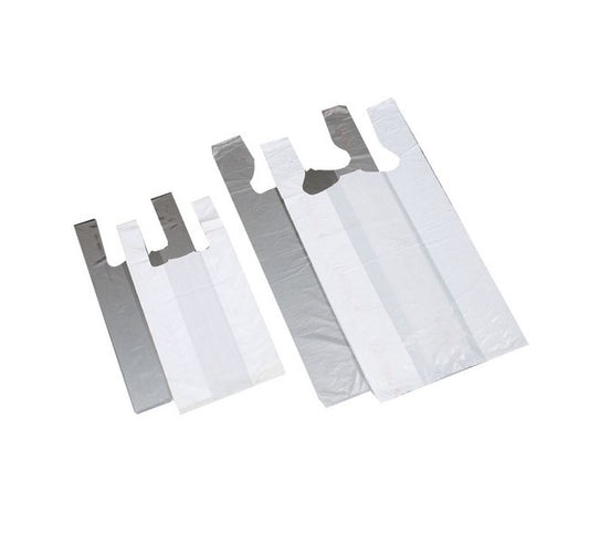 12 Inch White T-Shirt Material Handling Bag - Image 1