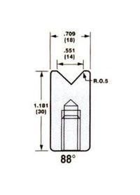 European Style Low Profile Narrow V-Die Press Brake with 0.551" V Opening