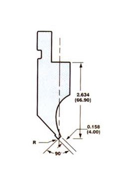 European Style Thin Tip Press Brake Punch Tool - Model 4202 - Image 1
