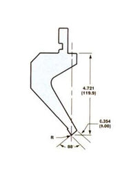 European Style Press Brake Gooseneck Tooling Punch, Model 4302