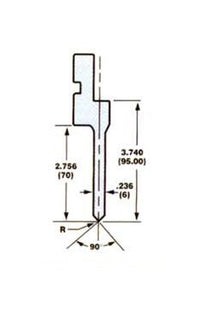 European Style Press Brake Thin Tip Tooling Punch - Model 4902