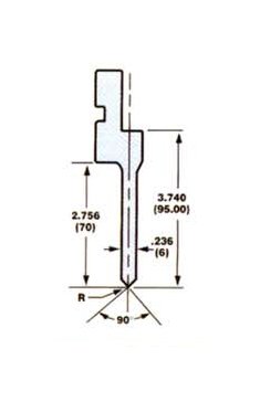 European Style Press Brake Thin Tip Tooling Punch - Model 4902 - Image 1