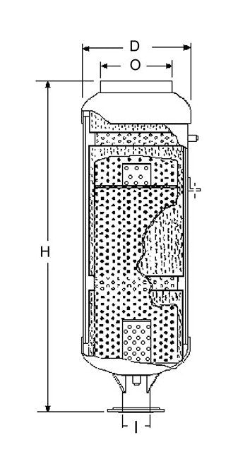 10 Inch (in) Inlet (I) Short Version Exhaust Silencer - Image 1