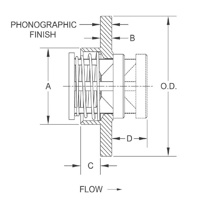 Check-All® F1 Style Flange Insert Check Valve - 2-1/2in NPS, 0.500 psi Cracking Pressure - Image 2