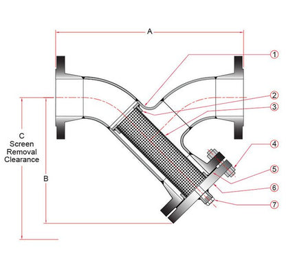Sure Flow FWT300 14 Inch Carbon Steel Y Strainer with Buttweld Fittings - Image 2