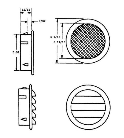 Midget Louver 6 Inch Vent with Collar - Image 3