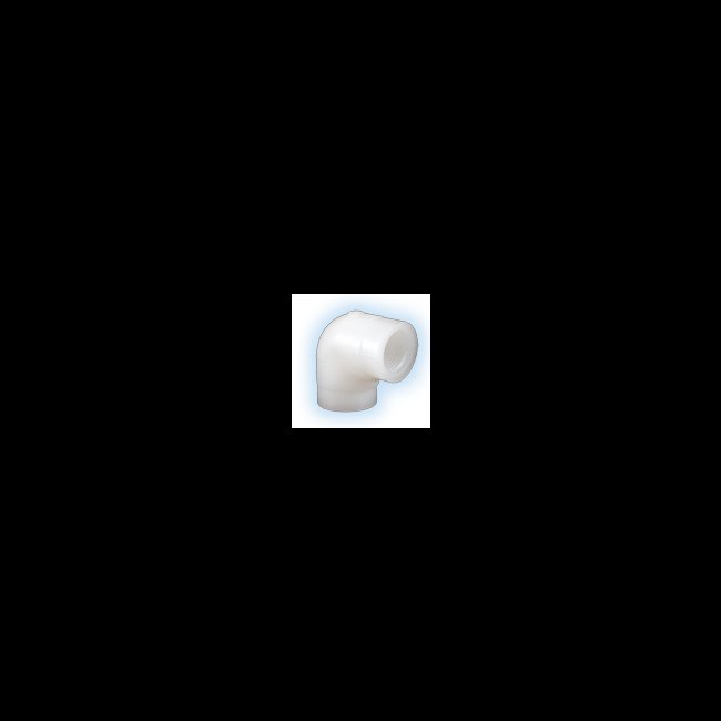 90-Degree Elbow Connector, 1/2 inch Polypropylene Threaded - Image 1