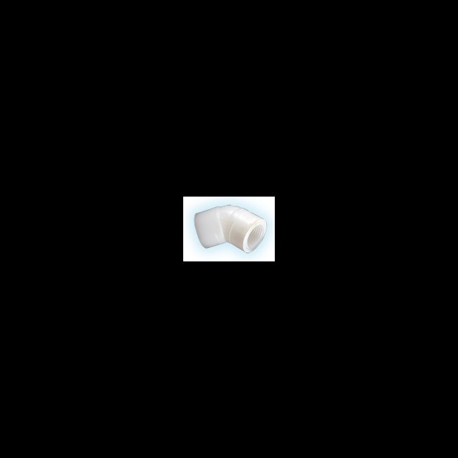 Polypropylene 1/2 Inch 45-Degree Elbow Threaded Connector - Image 1
