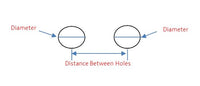 1.5 Inch (in) Distance Between Finger Hole and Egg Shaped Zero Clearance Tooling Punch