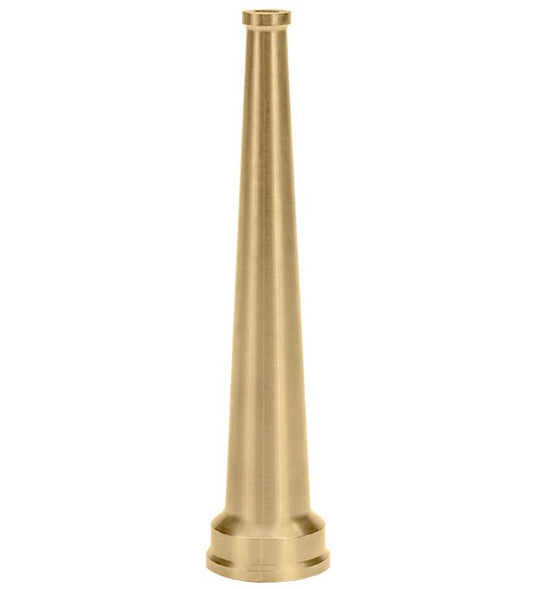 Satin Brass Hose Nozzle, 3/4" NPSH x 6" - Fire Protection Tool - Image 1