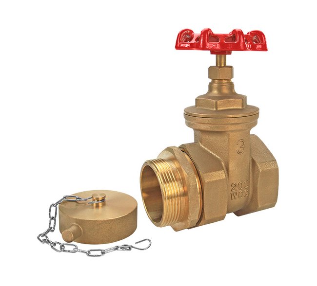 Seal Fast Cast Brass Non-Rising 200# Gate Valve, 2 1/2 in. FNPT x 2 1/2 in. MNST - Image 1