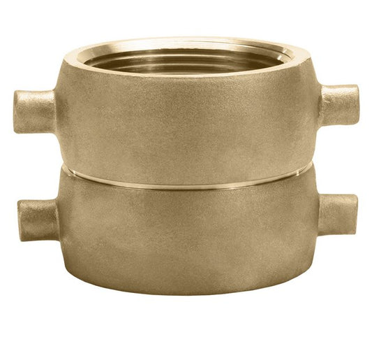 Brass Double Female Swivel Adapter Fitting, 2 1/2 Inch FNST - Image 1