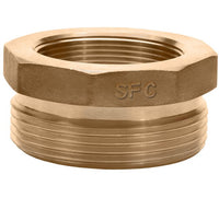 Brass Female x Male Adapter Fitting, 1.5" FNPT x 2.5" MNST Hex Bushing