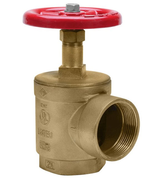 Brass 1.5in FNPT Female Angle Hose Valve - Image 1