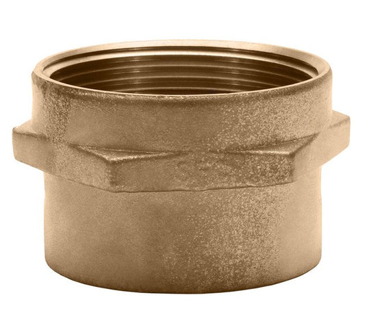2 1/2" Brass Female x Female Hex Adapter Fitting - Image 1