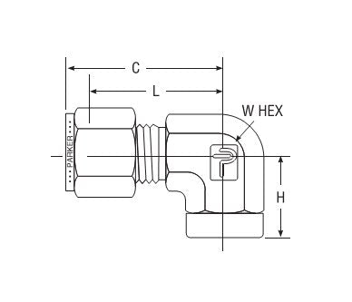 Parker NPT Female Elbow for Metric Tube - Image 2