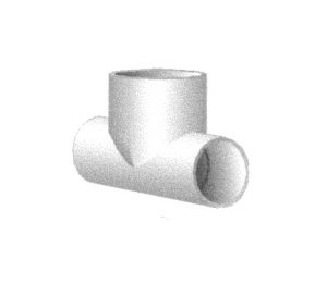 Schedule 40 PVC Tee Bullhead Fitting 1/2 x 1/2 x 3/4 Inches - Image 1
