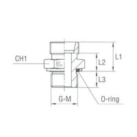 Carbon Steel Male Stud Coupling with O-Ring and Washer - Metric Parallel (Body Only)