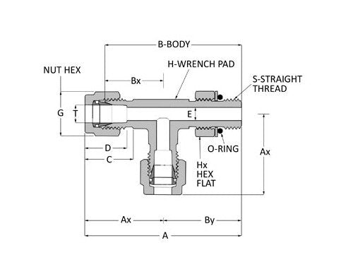 Duolok Positionable Male Run Tee - 3/8 Tube x 9/16-18 Male SAE - C-276 - Image 2