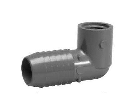 PVC 90-Degree Reducing Elbow Connector, 1 x 1/2 inches - Image 1