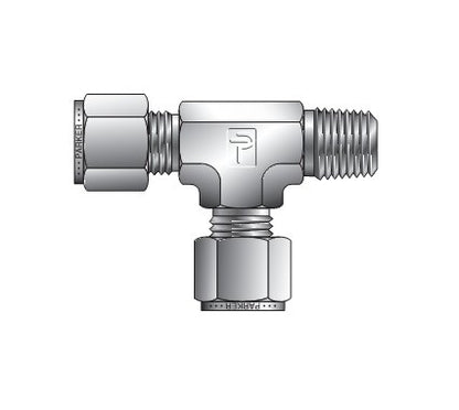 Parker CPI™/A-LOK® NPT Male Run Tee for Fractional Tube - Image 1