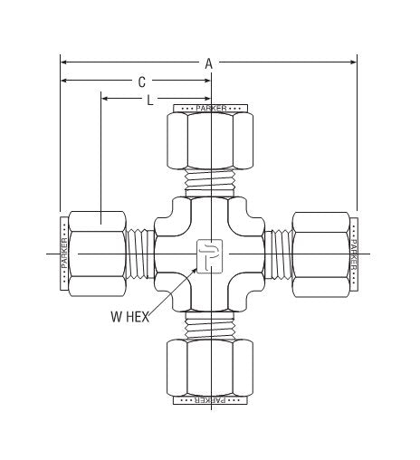 Parker CPI™/A-LOK® Union Cross for Fractional Tube - Image 2