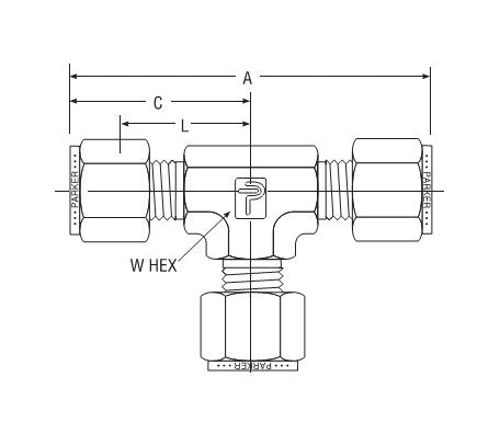 Parker CPI™/A-LOK® Union Tee for Fractional Tube - Image 2