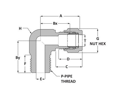 Griplok BSPT 90° Male Elbow - Alloy 400, 1/2 Tube Fitting x 1/2 Male BSPT - Image 2