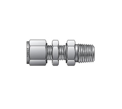 Parker NPT Male Bulkhead Connector for Metric Tube 8.0mm, 1/8 NPT - Image 1