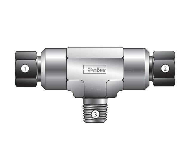 Parker Hannifin SBMP7 MPI™ to Male Branch NPT Tee - Medium Pressure Fitting - Image 1