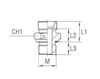 Carbon Steel Male Stud Coupling with Elastomer Seal - Metric Parallel