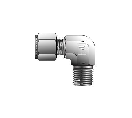 Parker CPI™/A-LOK® BSP Taper Male Elbow for Metric Tube - 3.0mm x 1/8" - Image 1