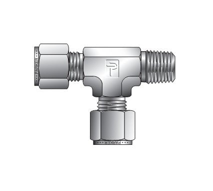 Parker CPI™/A-LOK® NPT Male Run Tee for Fractional Tube - Image 1