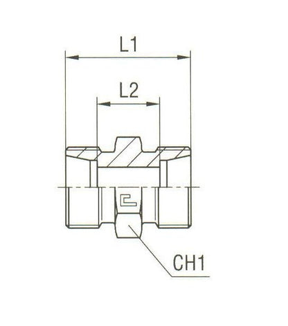 Carbon Steel Straight Coupling - Body Only, DIN 2353 Compression Fitting - Image 2