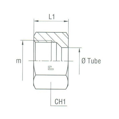 Heavy-Duty Stainless Steel Tightening Nut for DIN 2353 Compression Fittings - Image 2