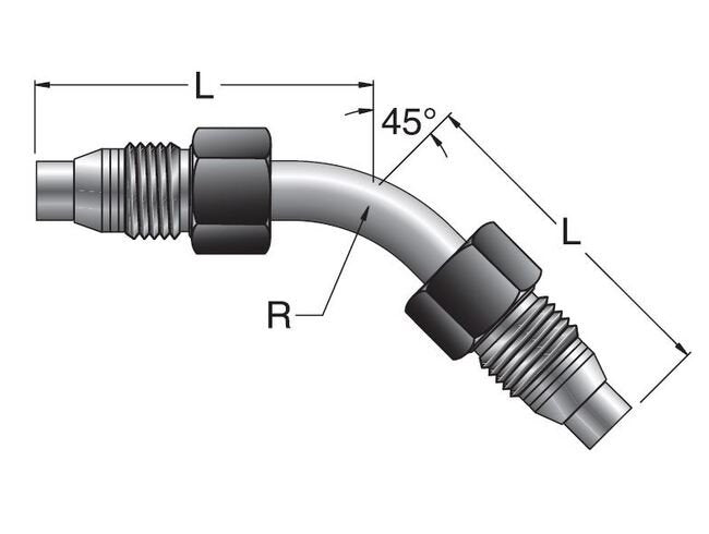 Parker Hannifin T7NBT7 45° MPI™ Tube Stub Elbow 1/4" - Image 2