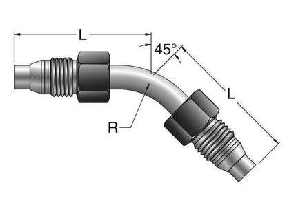 Parker Hannifin T7NBT7 45° MPI™ Tube Stub Elbow 1/4" - Image 2