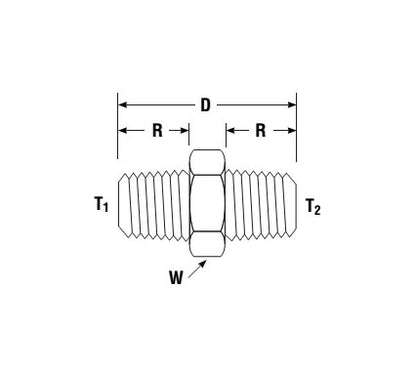 Parker Male Hex Nipple NPT to BSP Taper Fitting - Image 2