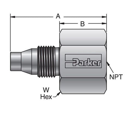 Parker Hannifin GM7 MPI™ Male to Female NPT Medium Pressure Fitting - Image 2