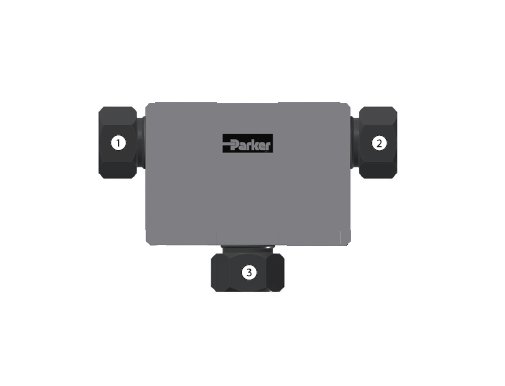 Parker MPI™ Union Tee - 1" x 1" x 3/4" - 12500 psig - Image 1