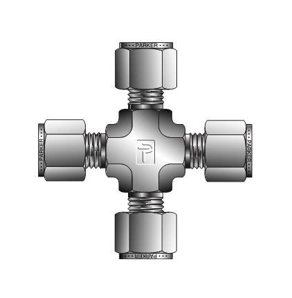 Parker CPI™/A-LOK® HBZ/SC Metric Tube Union Cross, 18.0mm - Image 1