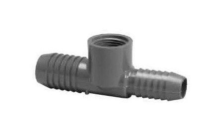 PVC Combination Reducing Tee 1 x 3/4 x 1/2 inches - Image 1