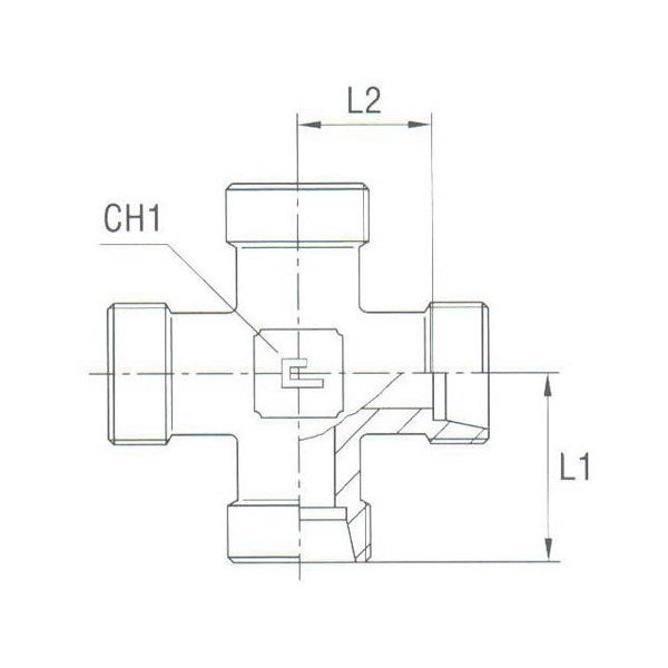 DIN 2353 Equal Cross - Carbon Steel Body - Image 1